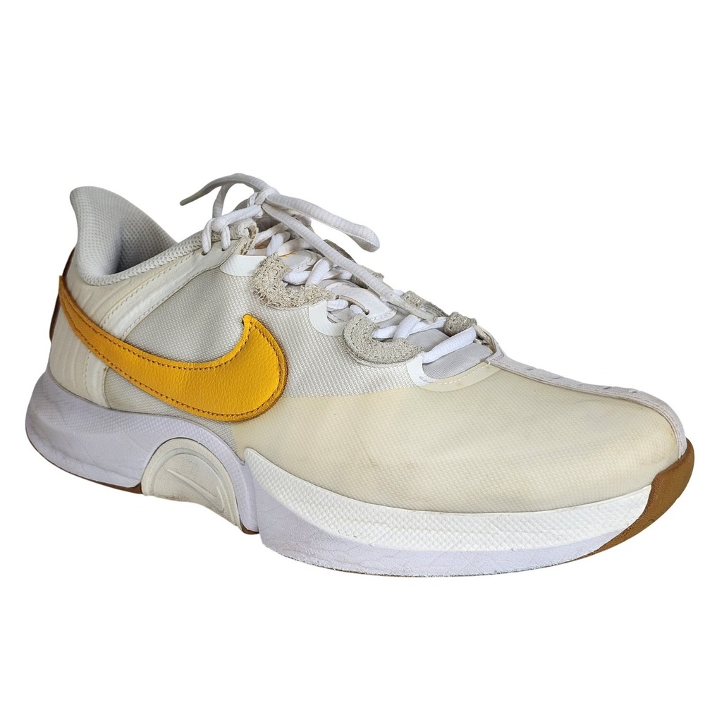 NikeCourt Air Zoom GP Turbo White University Gold Tennis Shoes Mens 8.5